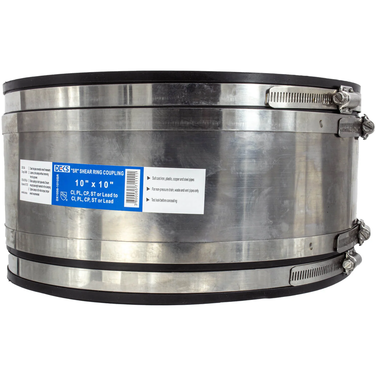 Stainless Steel Non-Shear with Gear Bands Coupler - Flexible With Shear Ring - Clay, Plastic, Copper, Steel or Lead to Clay, Plastic, Copper, Steel or Lead - Image 34