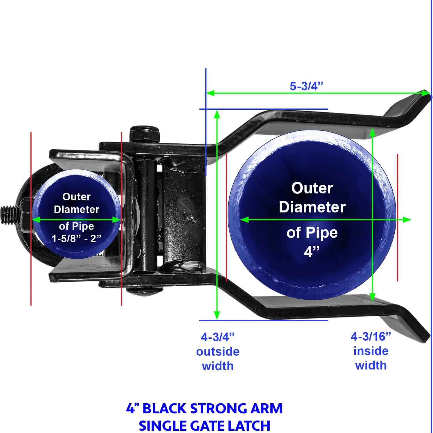 Strong Arm Single Gate Latch - Black - Image 10