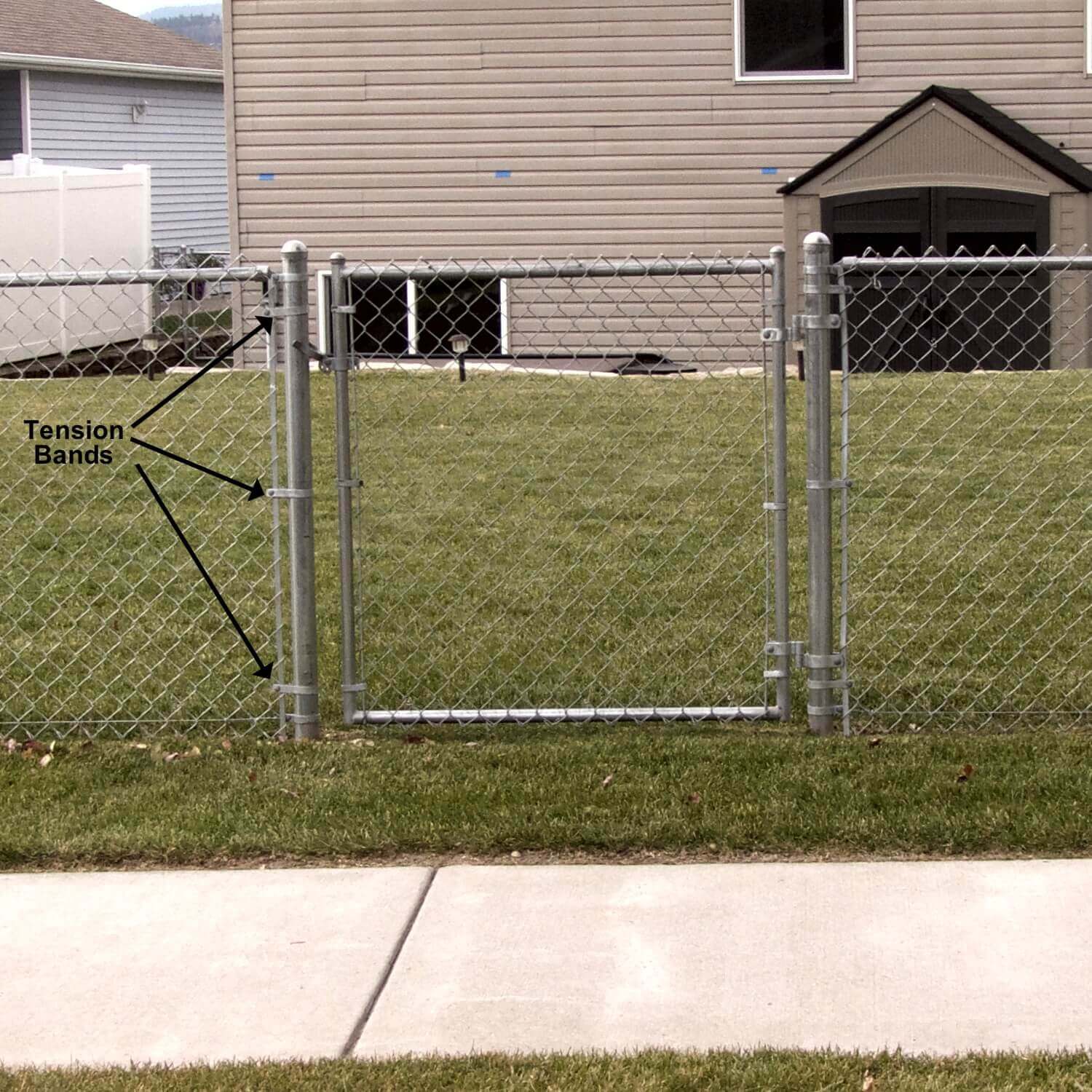 Tension Band for Chain Link Fence - Manufactured from Galvanized Steel to Prevent Rust. Tension Bands Wrap Around the Pipe on the Fence and Attach to a Tension Bar Holding the Chain Link Mesh - Image 3