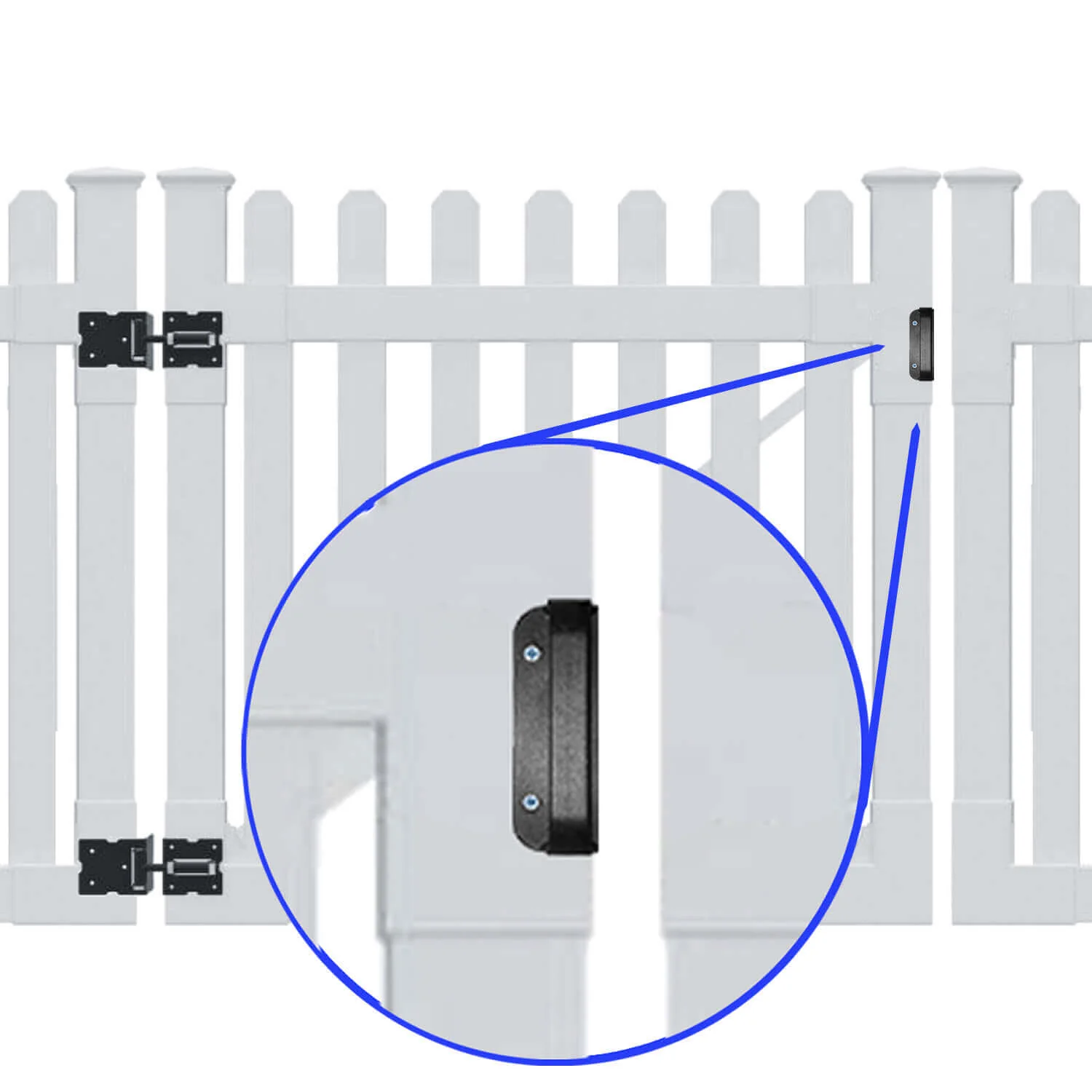 Universal NYLON GATE HANDLE -BLACK: Pull works with Wood, Metal, or Vinyl gates - Image 3