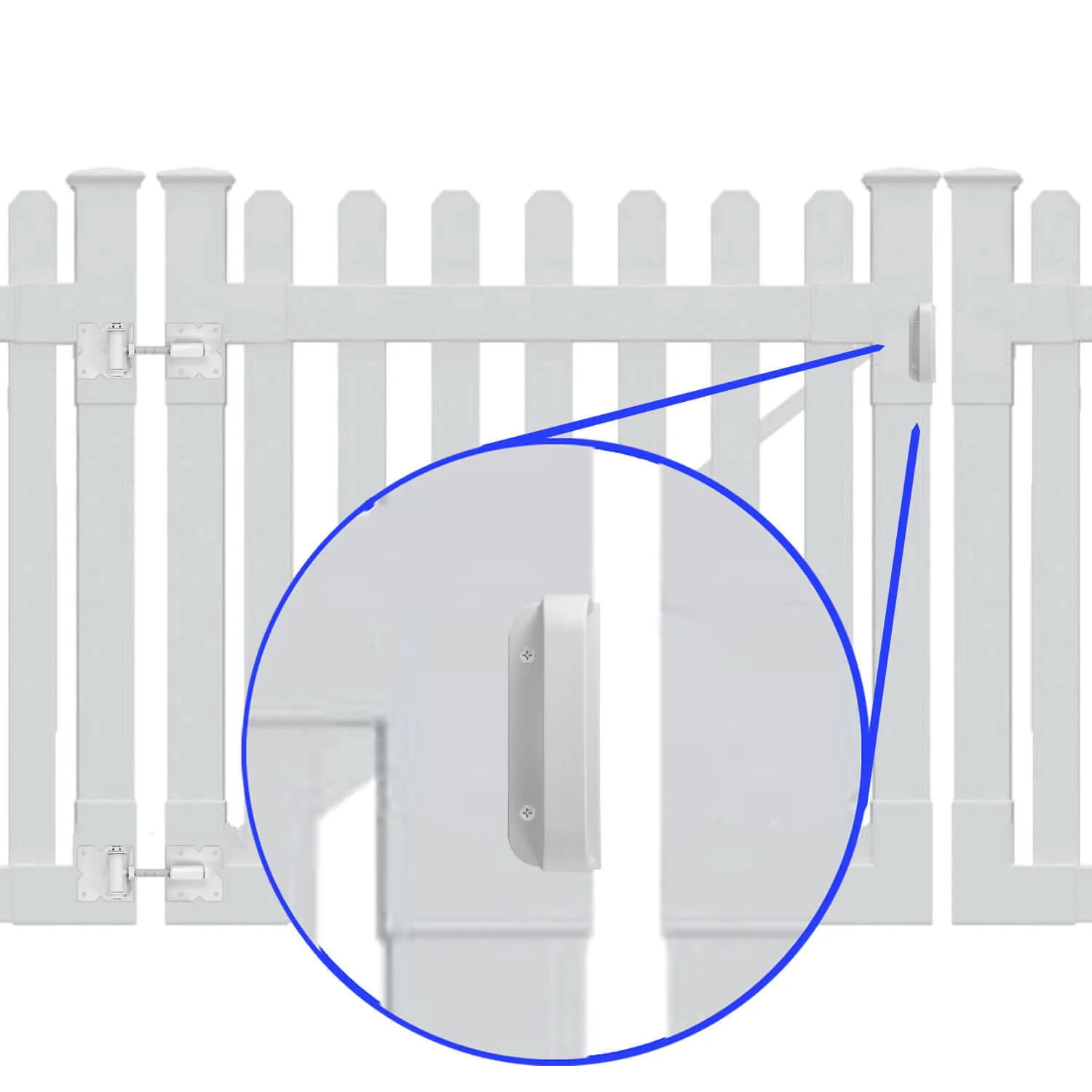 White Universal Nylon Gate Handle - Image 5