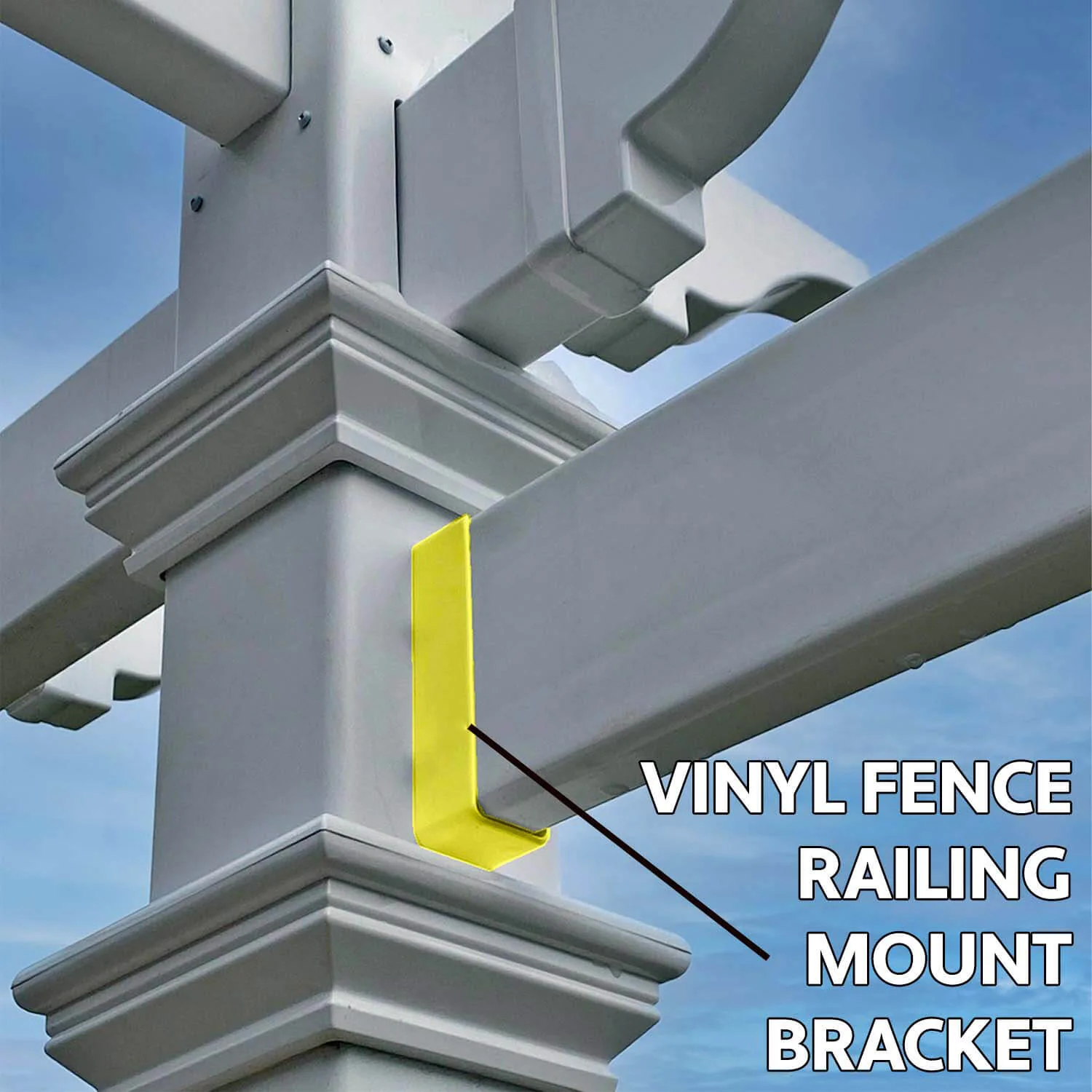 WHITE VINYL FENCE RAIL MOUNTING BRACKET - Image 4