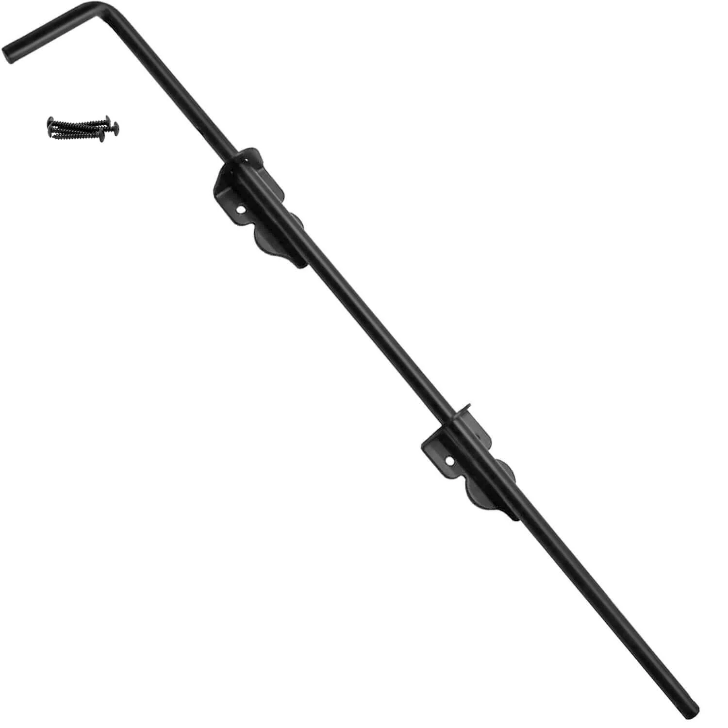Black Wood Fence Gate Drop Rod, Powder Coated Steel - Image 3